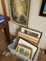 A collection of ten pictures to include original oils and prints.