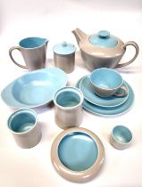 Poole pale blue and pale grey tea-set and part coffee set. (31)