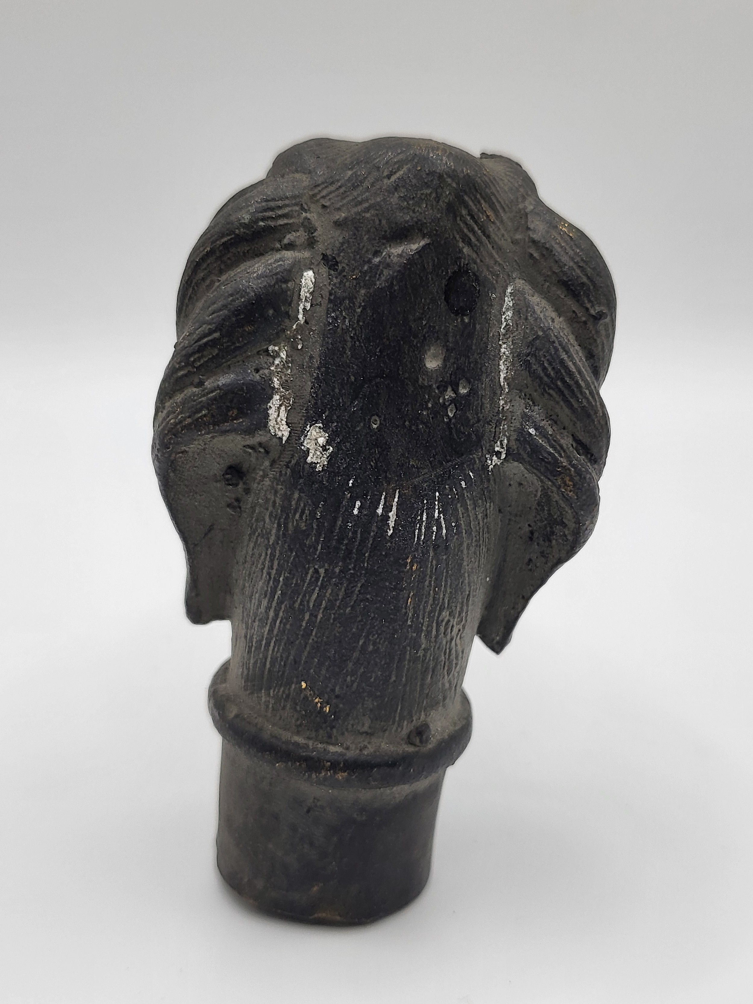 A novelty bronze walking cane handle, in the form of a dog. 7cm. - Image 4 of 4