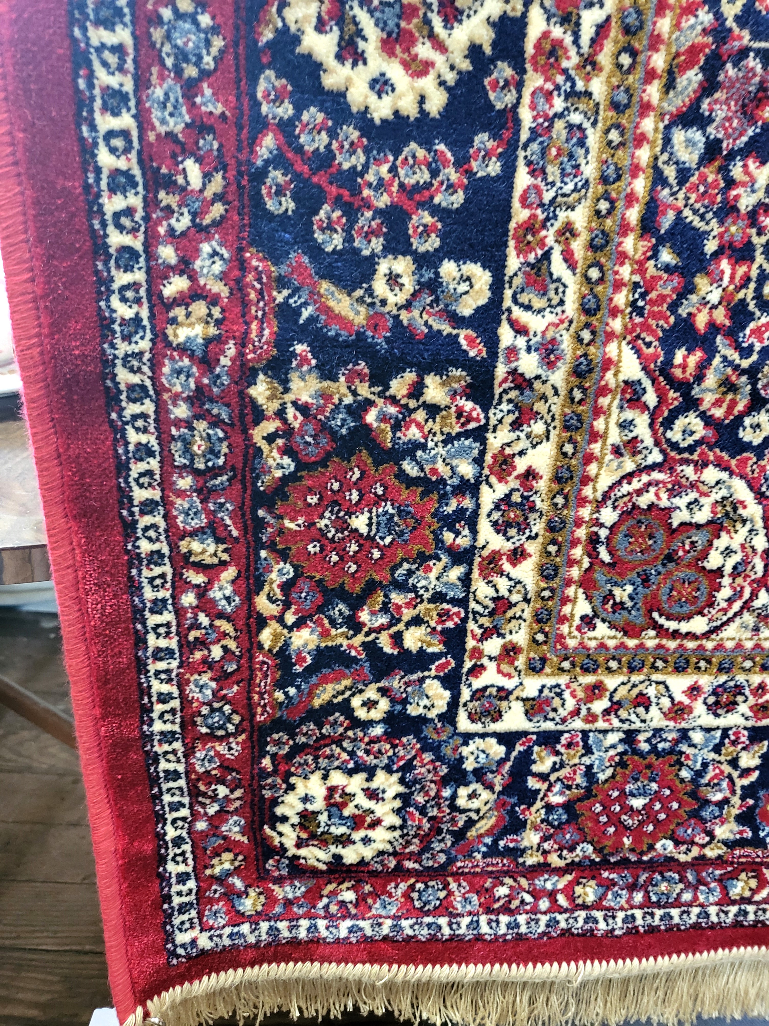 A fine Persian rug, central medallion design, blue, red and cream ground, bordered and - Image 3 of 5