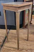 An oak occasional Arts and Craft style table of square form. 62 x 30cm.