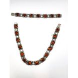 Niels Erik From (1908-1986), Danish. A mid century silver and amber necklace and matching