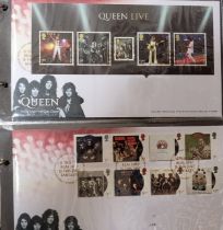 Two albums of first day covers book one including 2020 & 2021: First day covers 2020: Queen Live,