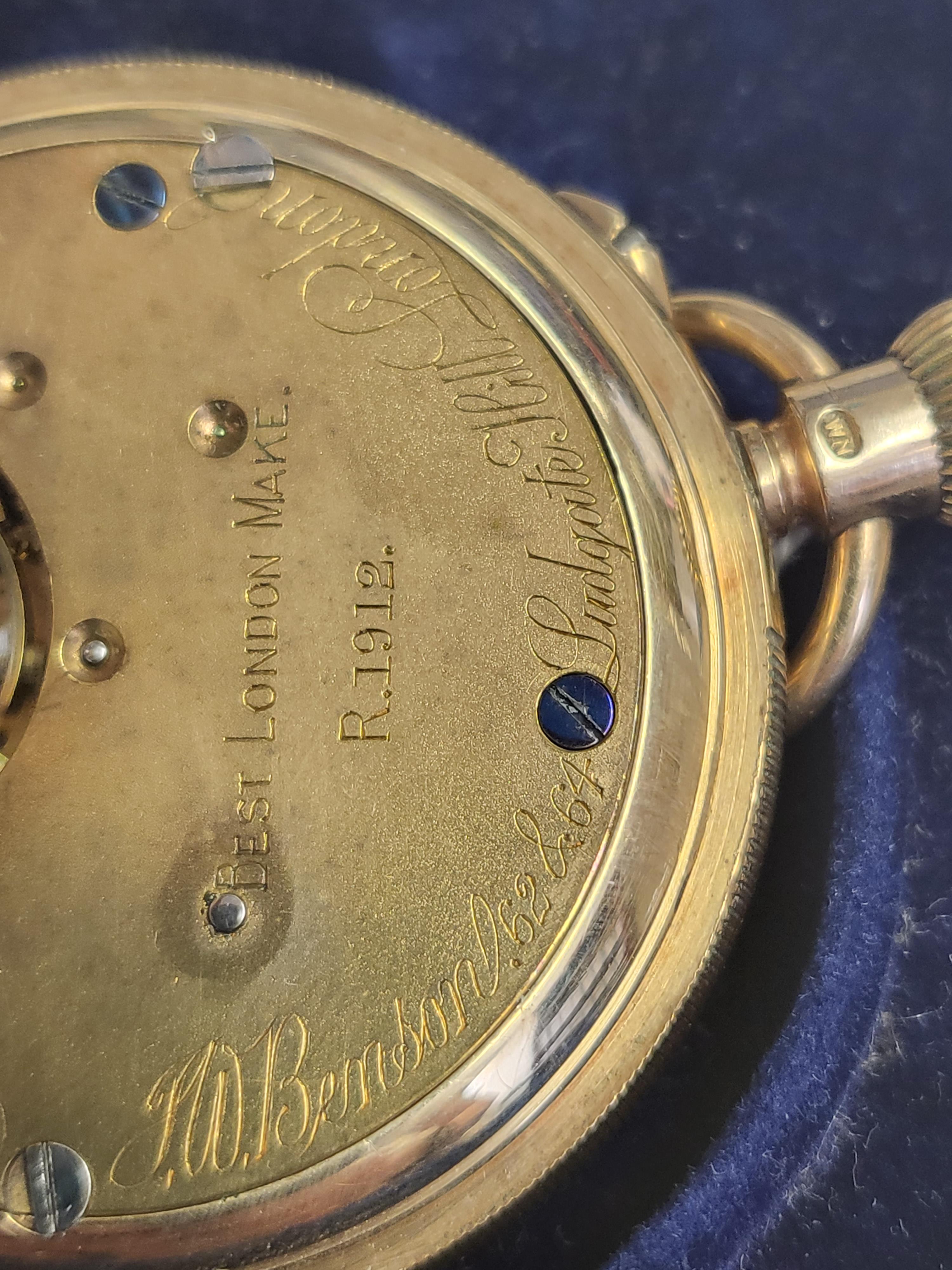 A 9ct yellow gold pocket watch, by J W Benson & Son, with Arabic numeral dial and second - Image 5 of 6