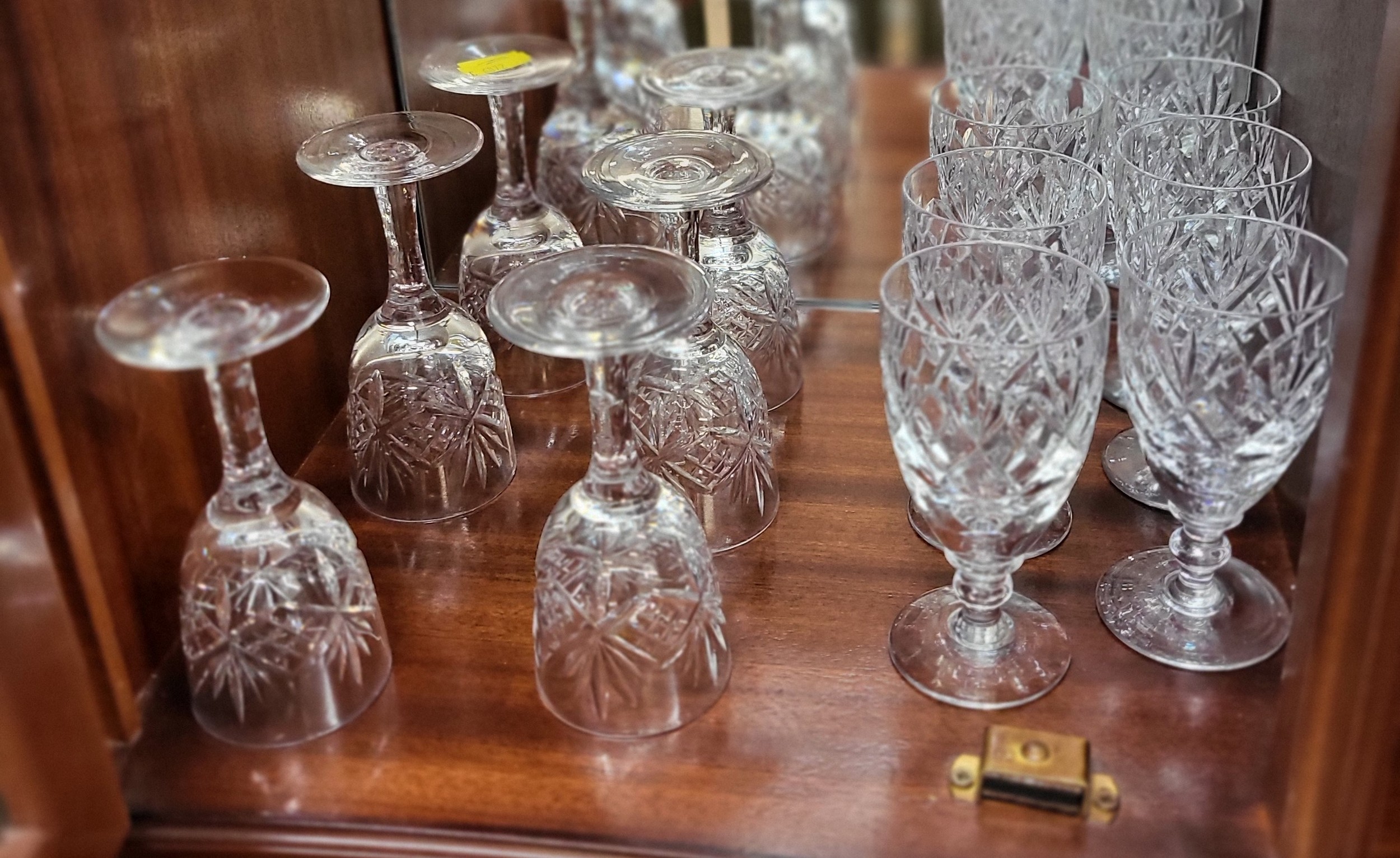 Set of six glass wine glasses, set of six wines with six matching tumblers, and six wimes with - Image 2 of 4