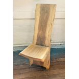 An oak chair (hand-made in three pieces). 104cm x 60cm
