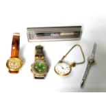 Four watches and a parker pen