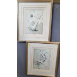 Two decorative prints by Jurgen Gorg, signed and numbered in pencil, framed and glazed. 55cm x