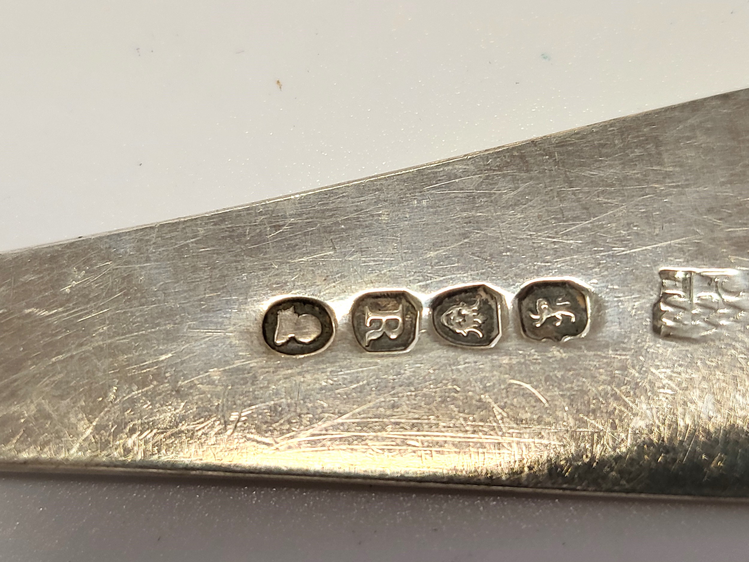 A set of six Georgian silver serving spoons, bearing London hallmarks, makers mark indistinct, of - Image 2 of 2
