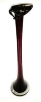 An amethyst glass tall Jack-in-the-Pulpit vase, 53cm.