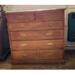 A late 19th / early 20th century chest of two short over four long drawers. One handle missing.