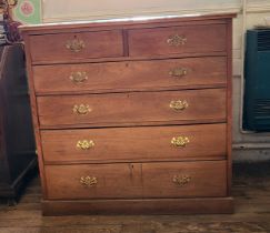 A late 19th / early 20th century chest of two short over four long drawers. One handle missing.