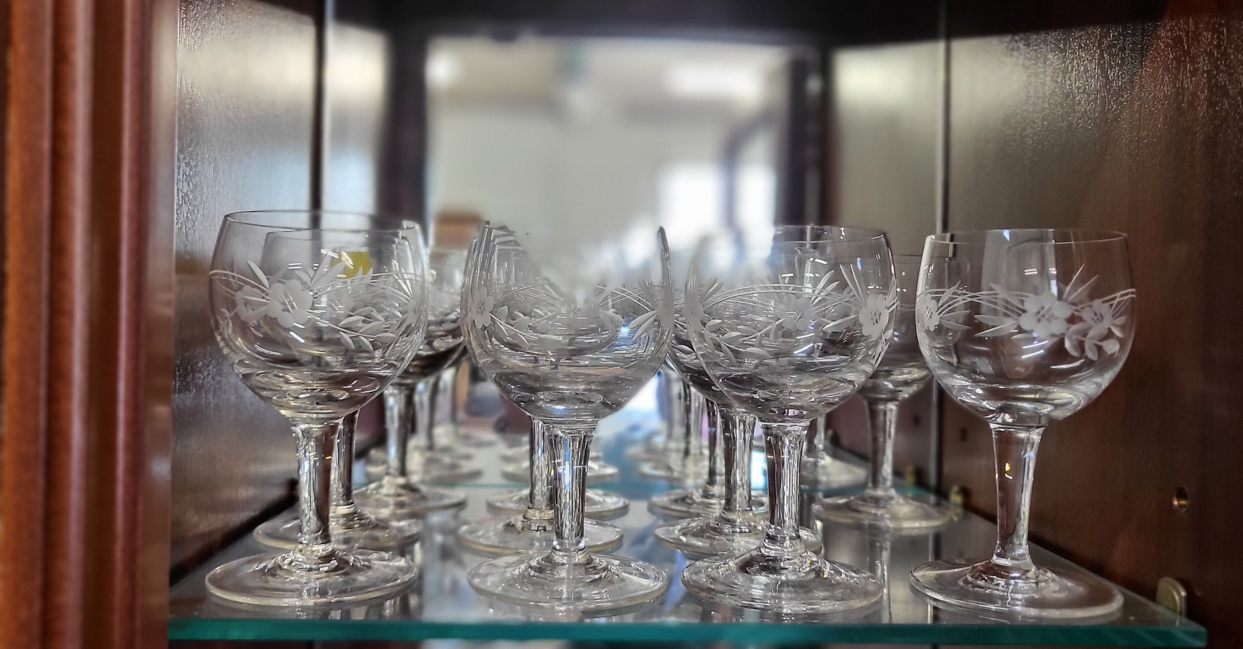 Eleven Sherry glasses, eight tumblers, and set and part sets of wine glasses. (56) - Image 2 of 4