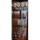 Set of six glass wine glasses, set of six wines with six matching tumblers, and six wimes with