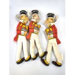 Three Sunny Jim Force Wheat Flakes rag doll figures, 40cm. (3)