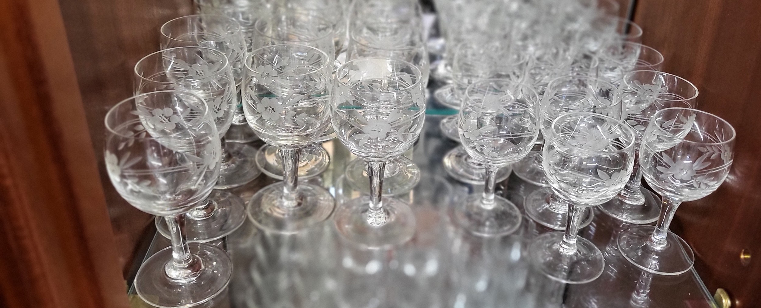 Eleven Sherry glasses, eight tumblers, and set and part sets of wine glasses. (56) - Image 4 of 4