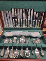 Cased set of silver plated cutlery