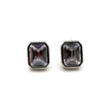 A pair of substantial silver and cubic zirconia earrings. Approx 0.8cm x 0.6cm