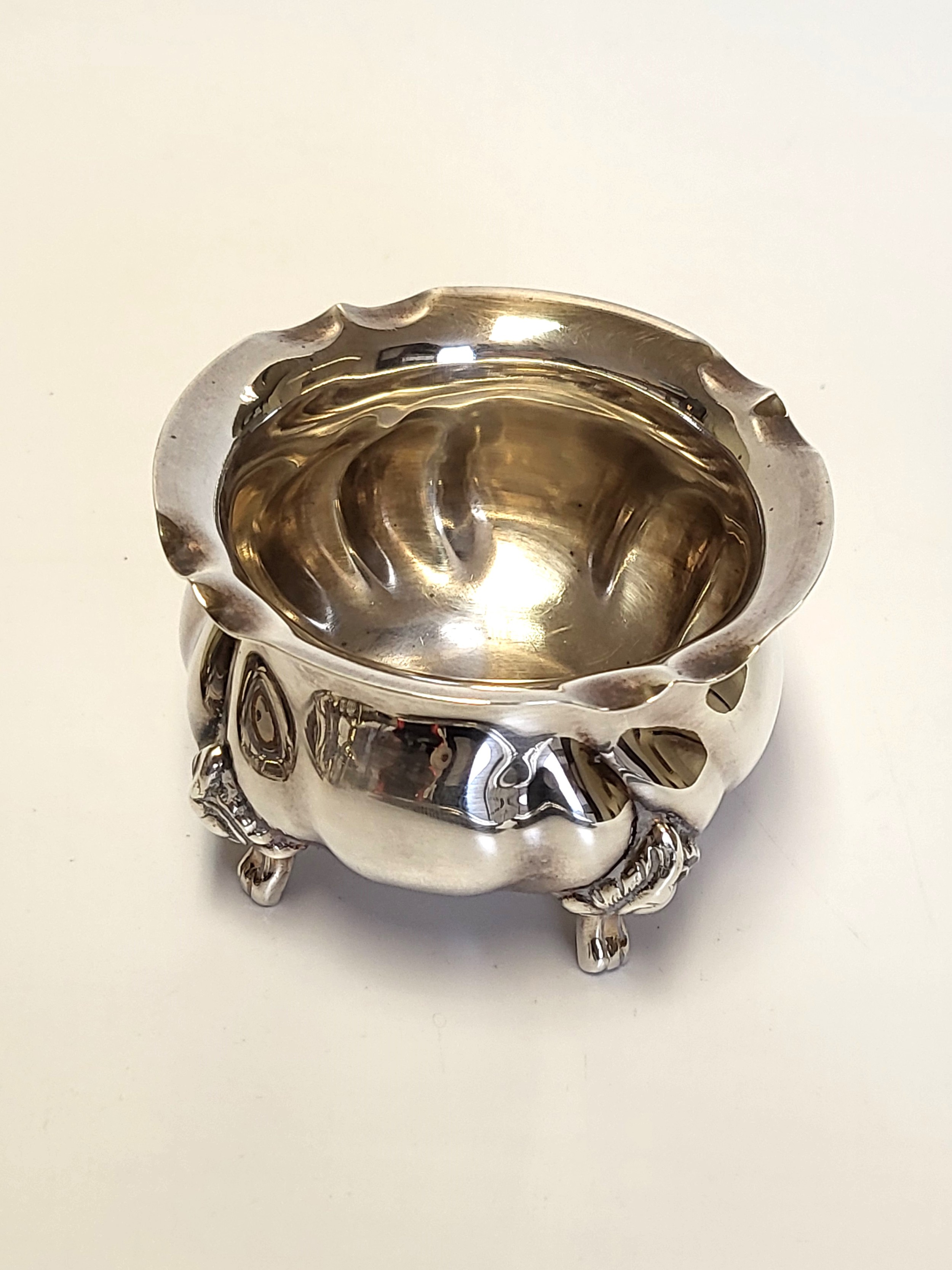 A silver sugar bowl, hallmarked Birmingham, makers mark WA, together with a small silver cream jug - Image 9 of 10
