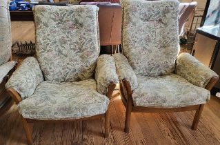 A matching pair of Ercol armchairs