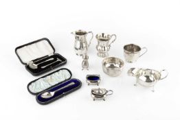 A collection of silver, comprising a William IV baluster lobed mug by John Wilmin Figg, London 1836,
