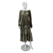 ‘Lee Bender’ for ‘Bus Stop’ matching top and bottom in a crushed green velvet. A drawstring detail