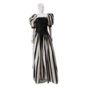 A Haute Couture, Manfred Friedsam of Bad Godesberg evening gown in black and white with detachable
