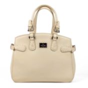 A Giorgio Armani cream leather Tote bag with internal zipped divider pocket, size slip zip pocket