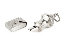 A late Victorian silver envelope form vesta case, engraved with scrolling foliage by Mitchell Bosley