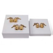 A collection of three pairs of Louis Vuitton padlocks and keys, 'Made in Paris', numbered 303, 326