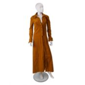 A 1960's Biba burnt orange long corduroy coat, with button fastening. Approx size - UK 8-10 Bought