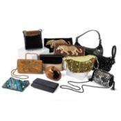 A selection of vintage evening and day handbags, labels to include Gina, Marc by Marc Jacobs,