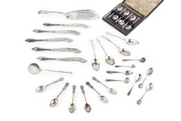 A William IV Scottish silver fiddle and shell pattern fish slice, with pierce-decorated blade by