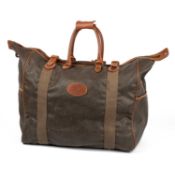 Mulberry England weekend bag, Mole & Cognac Scotchgrain with internal tartan lining, zip and