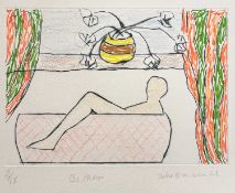 John Emanuel (b.1930) Bather; and Figure two hand-coloured etchings both signed, titled, and