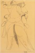 Bela Kadar (1877-1955) Horse and Rider signed (lower right) pen and ink 41 x 24cm. Top rim has
