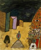 Alan Davie (1920-2014) Opus G.1916 Mystic Vision with Yoni, April 1995 signed, dated, and titled