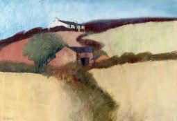 Jill Jeffrey (20th Century) Over the Hill signed (lower left) pastel 33 x 48cm.