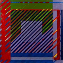 Theodore Mendez (1934-1997) Diagonals, 1967 signed with initials and dated (to reverse) oil on board