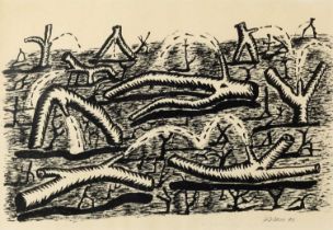 Warren Viscoe (b.1935) Tree Trunks, 1990 signed and dated (lower right) pen and ink 29 x 42cm.