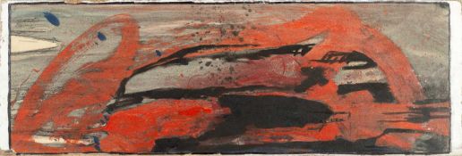 Manner of Peter Lanyon (1918-1964) Red Abstract bears signature and inscription with date 1960 (to