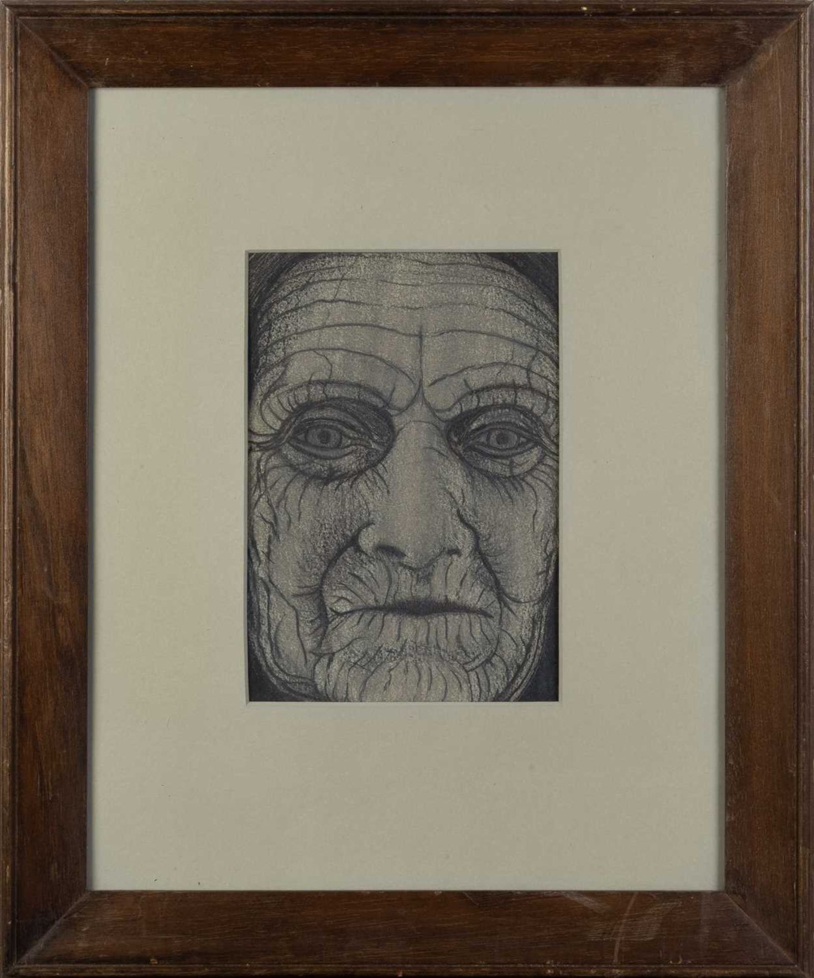 John Davies (b.1946) Old Woman (after a photograph by Jean Mohr) pastel, oil paint, and Conte crayon - Bild 2 aus 3