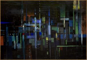 Anthony Curtis (1928-2018) City at Night, 1953-58 signed, dated, and titled (to reverse) oil on