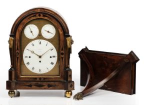 A 19th century mahogany bracket clock, the white enamel Roman dial signed Robson, London, the arch