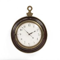 A George III sedan chair timepiece with Arabic white enamel convex dial, the movement signed J