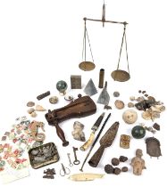 A collection of curiosities and collectables to include a Napoleonic prisoner of war star work box