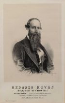 A group of six 19th century portrait prints of South American Politicians vis. Benito Juarez (