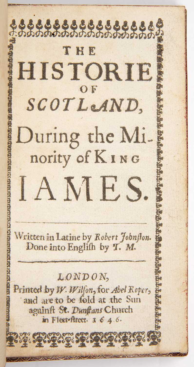Fine Scottish Binding, Orrock, Edinburgh. Johnston (Robert). 'The Historie of Scotland during the - Image 2 of 2