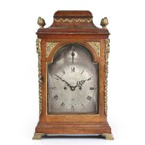 A George III mahogany bracket clock, the break arch silvered Roman dial signed Thomas Ray, London,