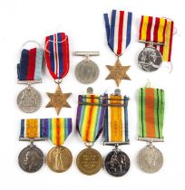 A group of WWI and WWII campaign medals to include a victory and war medal awarded to LIEUT.B.P.